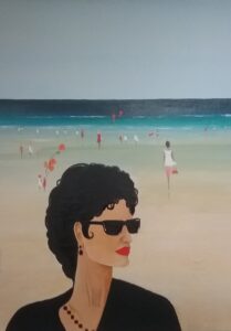 "A Little Me Time" - Acrylic on canvas board.