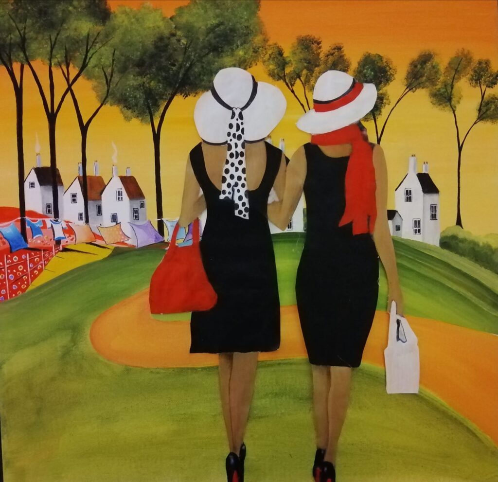 "Back to the House". - Acrylic on canvas and mixed medium