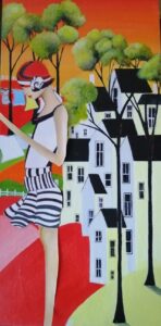 "Catching up". - Acrylic on canvas.