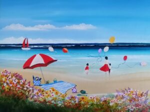 'Beach Fun' - Acrylic on canvas..
