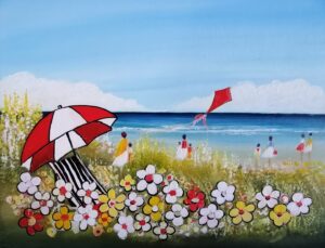 Kite Flying' - Acrylic on canvas..