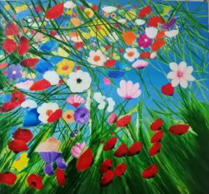 'Wildflower Meadow' - Acrylic /Ink..on Canvas board.