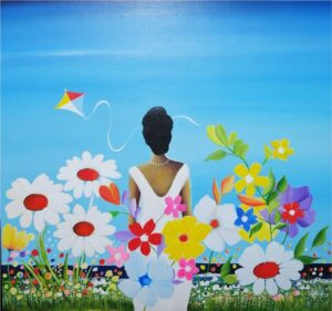 "Up in the Air" Acrylic on canvas board