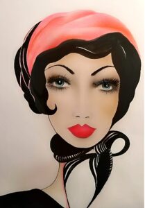 'MURIEL' Acrylic, Pen /Ink.. Watercolour Paper..