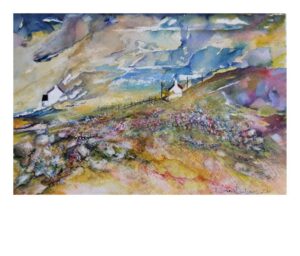 'Away from it all' - Watercolour / Oil Pastels.